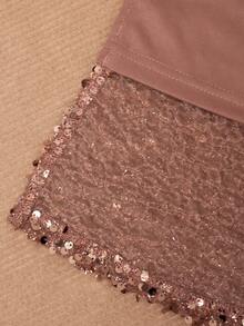 HOMEYEE Đầm dài ôm sát gợi cảm hở vai, khoét lỗ, đính sequin, thích hợp cho tiệc tối, cocktail, dạ hội, prom, sinh nhật, đám cưới, lễ tốt nghiệp, nghỉ xuân. - Vàng - Xem 5