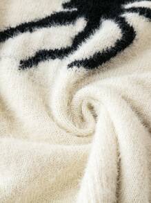 SHEIN LUNE Plus Size Crew Neck Long Sleeve Simple Pullover Sweater, Casual Daily Wear Knit Pullover Fall Winter Outfit