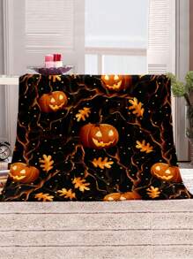 1 件万圣节南瓜印花法兰绒毯，柔软温暖的盖毯，适合沙发、办公室、床、露营、旅行，多功能节日礼物，秋季装饰，秋季装饰，房间装饰 - 彩色 - 查看 9