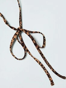 EMERY ROSE 黑色无袖性感女式露背紧身连衣裙，女士休闲，性感露背，打结，开叉大腿无袖吊带常规版型长款棕色豹纹，纯色，纹理图案吊带女式长裙，春/夏，派对/夜总会服装超长女士服装 - 棕色 - 查看 4