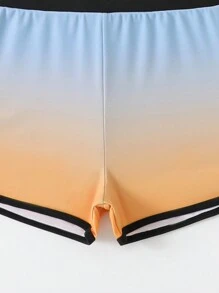 4 件套 Tween 女童渐变色拼色泳衣套装 - 彩色 - 查看 5