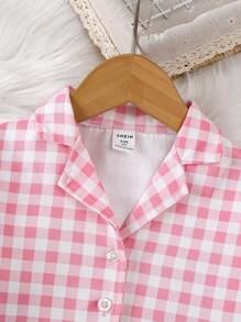 SHEIN Girls Plaid Set, New For Autumn - Multicolor - View 4