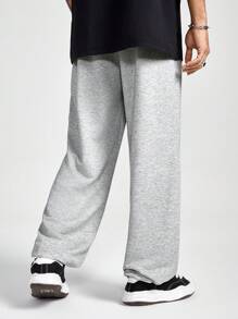 Manfinity VCAY Pantalón de chándal para hombre con cordón delantero, bolsillo estampado, uso diario informal