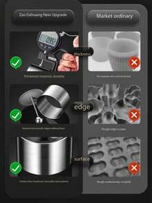 1 件不锈钢饭团模具，紫薯泥芝士砖模具，芋圆饼模具，寿司饭团模具，不锈钢圆形开胃菜模具 - 彩色 - 查看 6