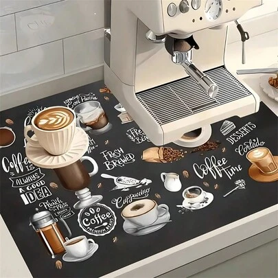 1 Miếng Lót Chống Nhỏ Giọt Cho Máy Pha Cà Phê Trên Mặt Bàn Bếp, Miếng Lót Thấm Hút Mạnh Cho Máy Làm Nước, Tấm Lót Cách Nhiệt, Tấm Lót Bàn Chống Dầu, Phụ Kiện Thảm Quầy Pha Cà Phê Cho Mặt Bàn, Thảm Lau Chân Bằng Silicon Chống Trượt Siêu Thấm Hút Cho Mặt Bàn Bếp, Miếng Lót Thoát Nước Trang Trí Quà Tặng Phù Hợp Với Máy Pha Cà Phê, Bình Pha Cà Phê, Máy Pha Cà Phê Espresso, Quà Giáng Sinh Cho Ngày Lễ