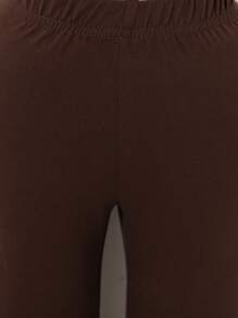 SHEIN 4 件套 Tween Girls 基本款纯色喇叭紧身裤 - 彩色 - 查看 3