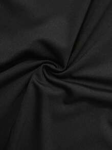 SHEIN SXY Plus Size Spring/Summer Casual Solid Color Slim Fit Short Sleeve Long Dress - Black - View 8