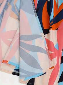 SHEIN Unity Allover Print Flounce Sleeve Ruffle Hem Dress Maxi Women Outfit - Multicolor - View 4