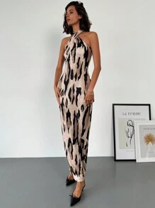 Firerie Backless Bodycon Mermaid Leopard Print Elegant Graduation Party Dress