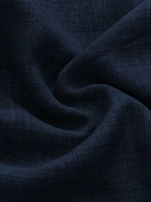 SHEIN LUNE Women's Solid Color High Waist Pleated Wide Leg Loose Elegant Office Pants Fall Cloth For Women - Navy Blue - View 4