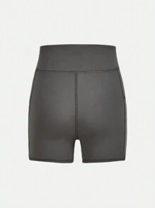 2 pièces Short cycliste en tricot unicolore pour préadolescentes, décontracté - Rose orangé - Voir 9