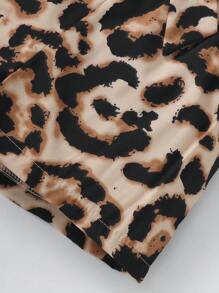 Young Girl One Shoulder Top & Leopard Print Belted Shorts