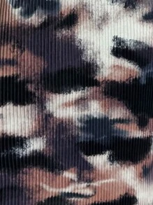 Celure Plus Size Tie-Dye Sleeveless Dress, Casual Everyday Wear - Black - View 4