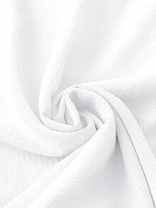 DreamSkyne Plus Size Summer Casual Solid Color Cap Sleeve Shirt - White - View 5