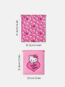 HELLO KITTY AND FRIENDS | SHEIN 2pcs/Set Kitty Cartoon Printed Drawstring Storage Pouches