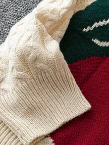 Flirla Suéter de punto de jacquard con patrón de cerezas lindo y de talla grande - Multicolor - Ver 3