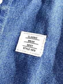 SHEIN Young Boy Fashion Casual Striped Border Black Knit Long Sleeve Spliced Blue Cowboy Baseball Jacket For Dailywear And Fall Boys Clothes