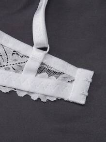 3pcs Floral Lace Underwire Bra Lingerie - Multicolor - View 6