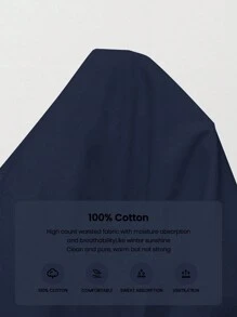 BizChic 女士休闲纯白色不透明立领纽扣前开襟衬衫裙，宽松纯棉，简约风格，适合日常休闲、通勤、商务休闲、办公室穿着 - 藏蓝色 - 查看 3