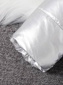 Abrigo acolchado con cuello vuelto de moda para bebé niña, otoño/invierno - Plateado - Ver 3