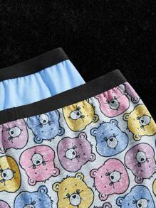 SHEIN X Care Bears Tronco para hombre cómodo con estampado de osito bonito