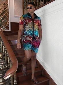 Manfinity VCAY Men Sequin Decor Shirt - Multicolor - View 1