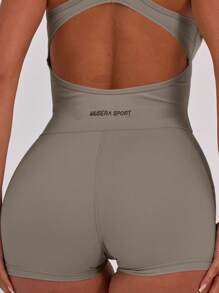 Musera Sport 圆领工字型运动连体衣，适合板网球、网球、泡菜球等健身场合 - 駝色 - 查看 3