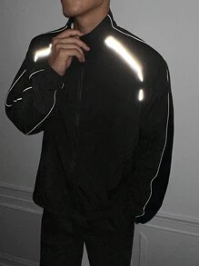 Manfinity EZcore Men's Reflective Print Spring Autumn Casual Jacket