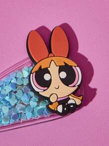 THE POWERPUFF GIRLS X SHEIN 3 sztuki/zestaw Blossom, Bubbles, Buttercup Pattern Brokatowe spinki do włosów Spinki do włosów Spinki do włosów Spinki do włosów