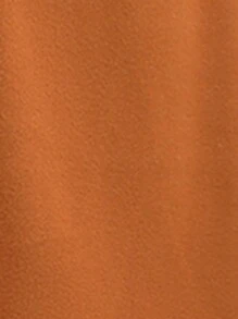 SHEIN LUNE 大码女式格子拼布长袖休闲羊毛衬衫 - 棕色 - 查看 6