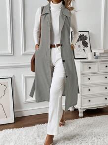 Chiquease 无袖合身单排扣格子夹克 - 彩色 - 查看 4