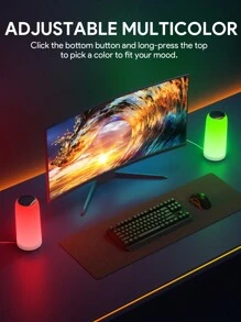 JMMO LED 灯、RGB 触摸感应台灯、平滑触摸控制、RGB 显示和照明记忆，适用于卧室客厅便携式桌子床头灯、床边房间装饰、梳妆台灯、仙女灯 - 英国插头圣诞礼物、秋冬季假期露营必备品度假配件、露营用品 - 白色 - 查看 4