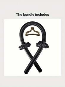 4 件套无热卷发套装，适合女性长发，无热卷发滚筒，隔夜卷发，无热卷发套装带夹子万圣节 - 黑色 - 查看 5