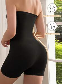 1 bộ áo liền quần không tay màu trơn cho nữ, mùa hè - màu đen - Xem 2