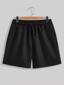 Manfinity Homme طقم قمصان وشورتات كاجوال برسم حرفي 2قطعة، قميص أكمام قصيرة بلون متباين، وشورت كاجوال للرجال - ازرق وابيض - مشاهدة 4