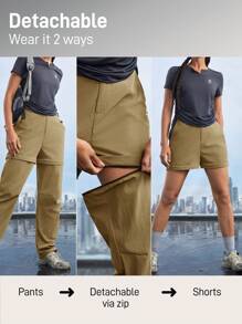 In My Nature Quần dài đi bộ đường dài có thể tháo rời cho nữ khi đi cắm trại và đi bộ đường dài trong thành phố - Màu vàng - Xem 2