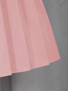 SHEIN 青少年女孩衬衫配蝴蝶结领和吊带裙校服套装 - 彩色 - 查看 5