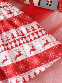 Vestido sin mangas casual con estampado navideño para bebé niña, verano - Multicolor - Ver 6