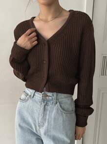 Dazy-Less Damski, przycięty kardigan w jednolitym kolorze, na wiosnę i jesień