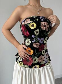 Selianne Đầm Maxi Ống In Hoa Cho Nữ Trang Phục Nữ - Màu be - Xem 4