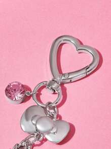 HELLO KITTY AND FRIENDS | SHEIN 水钻可爱3D蝴蝶结心形钥匙扣包挂饰，情人节