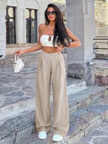 RueChic Pantaloni larghi in lino da donna