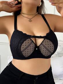 1 件浪漫蕾丝钢圈紧身胸衣，大码女士适用，黑色，内衣 - 彩色 - 查看 3