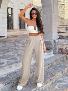 RueChic Pantaloni larghi in lino da donna