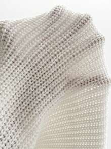 SHEIN LUNE 女士时尚纹理圆领短袖休闲套头衫 - 米色 - 查看 7