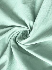 SHEIN Unity 大码女式休闲纯色长袖衬衫 - 綠色 - 查看 6