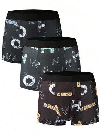 Manfinity 3件套男士全身印花平角裤