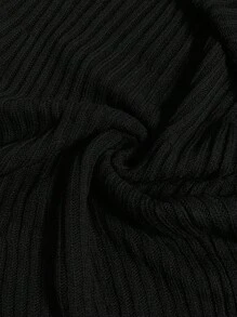 SHEIN Clasi Đầm len dài tay bồng bềnh cổ cao thời trang cỡ lớn cho nữ, mùa thu đông - màu đen - Xem 7