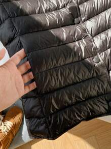 Comfortcana 无袖加厚羽绒背心，冬季，黑色 - 黑色 - 查看 7