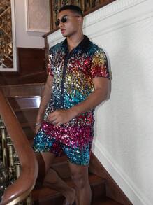 Manfinity VCAY Men Sequin Decor Shirt - Multicolor - View 6